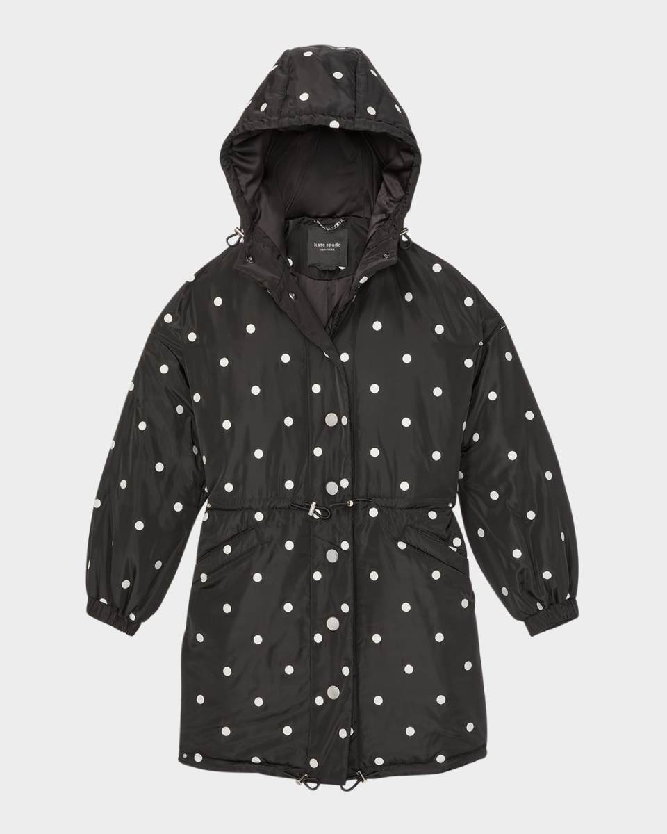breezy dot oversized taffeta anorak jacket